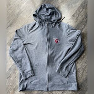 ANTIGUA CLEVELAND GUARDIANS MENS NAVY BLUE LONG SLEEVE FULL ZIP JACKET